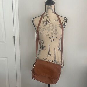 NWOT Miztique Brown vegan leather Crossbody Bag